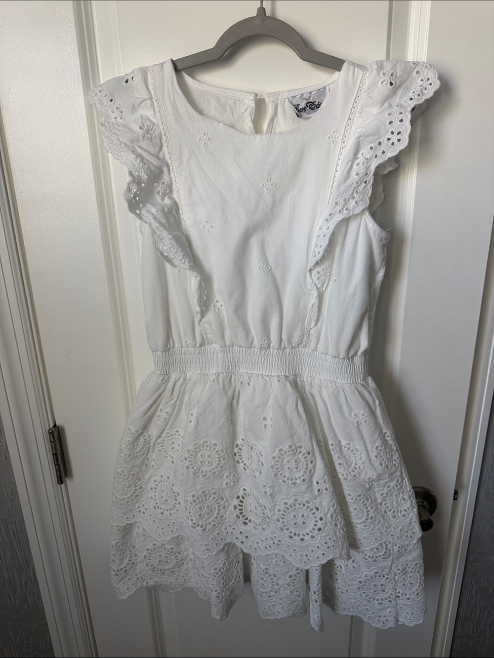 Rare Edition White Eyelet Ruffle Girls' Dress